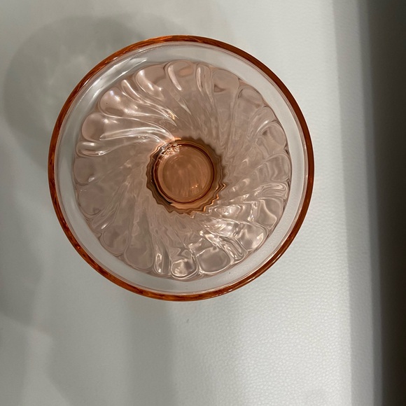 Vtg CRISTAL d'ARQUES Durand Pink Rosaline Swirl Footed Dessert Ice Cream Bowl - Picture 7 of 11